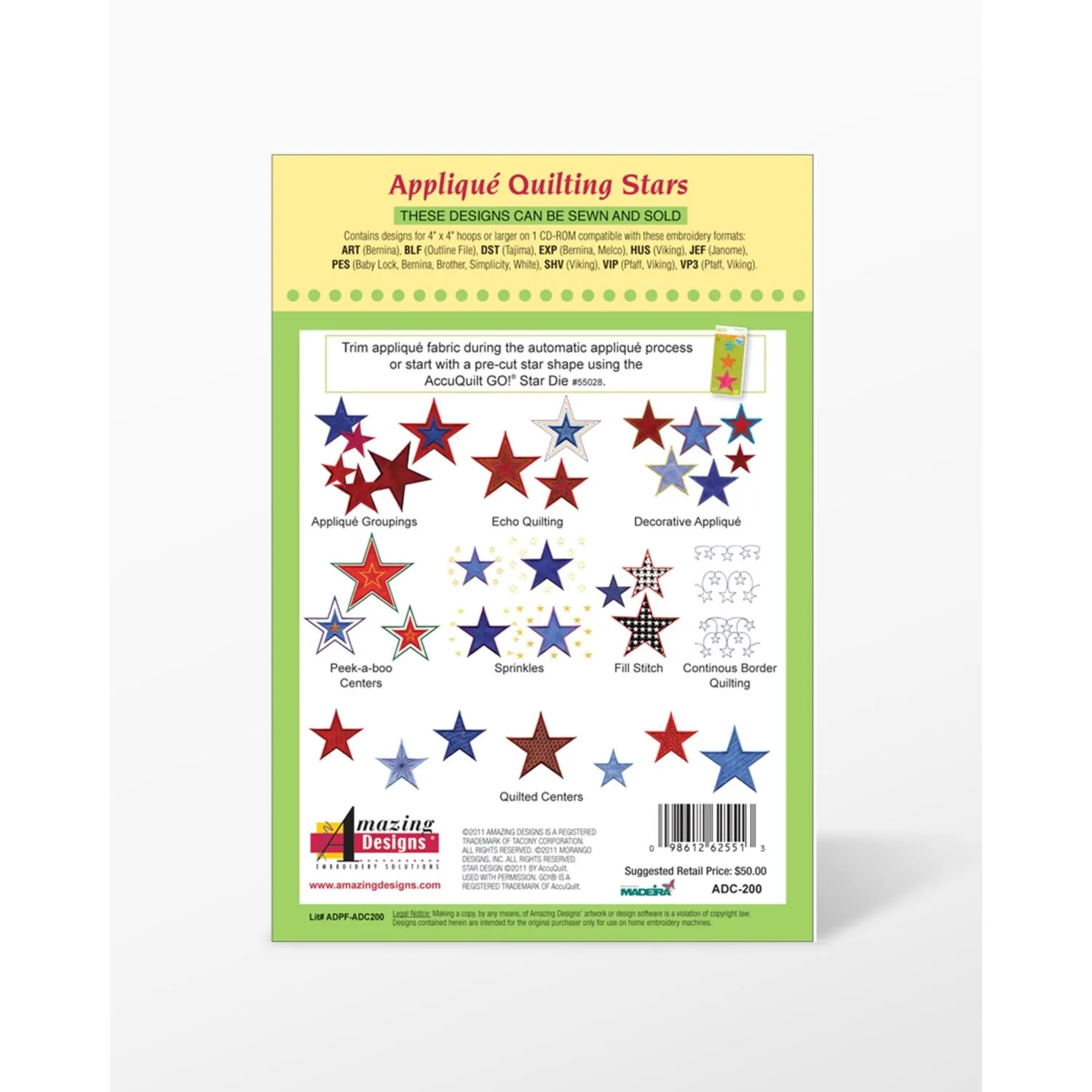 GO! Applique Quilting Stars CD