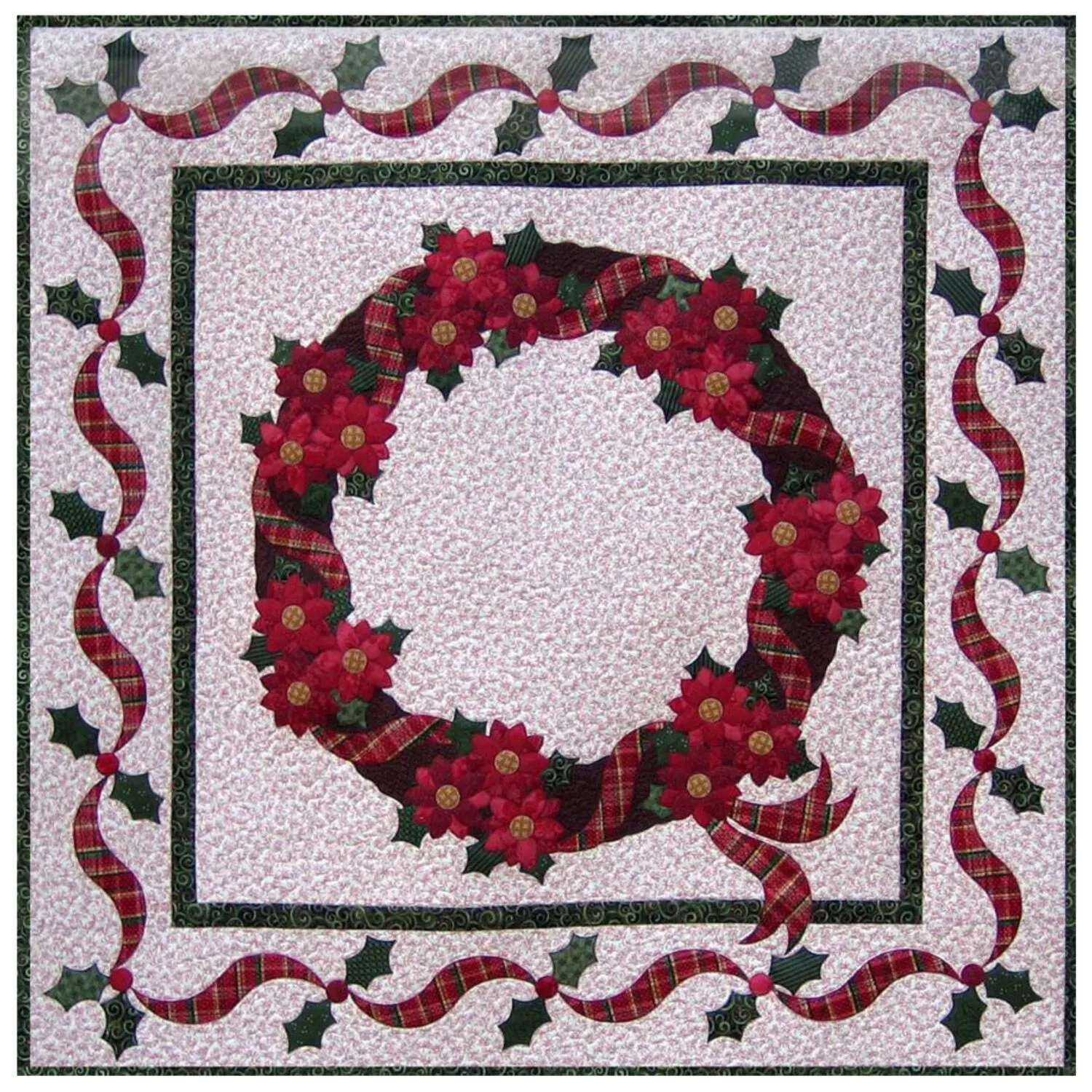 Yuletide Ribbon Wreath Pattern