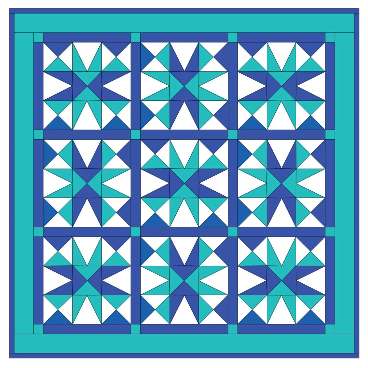 Studio Cool Blue Star Wall Hanging Pattern