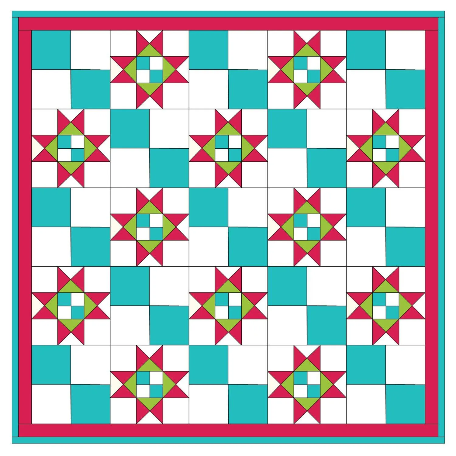 Studio 4-Patch Stars Wall Hanging Pattern