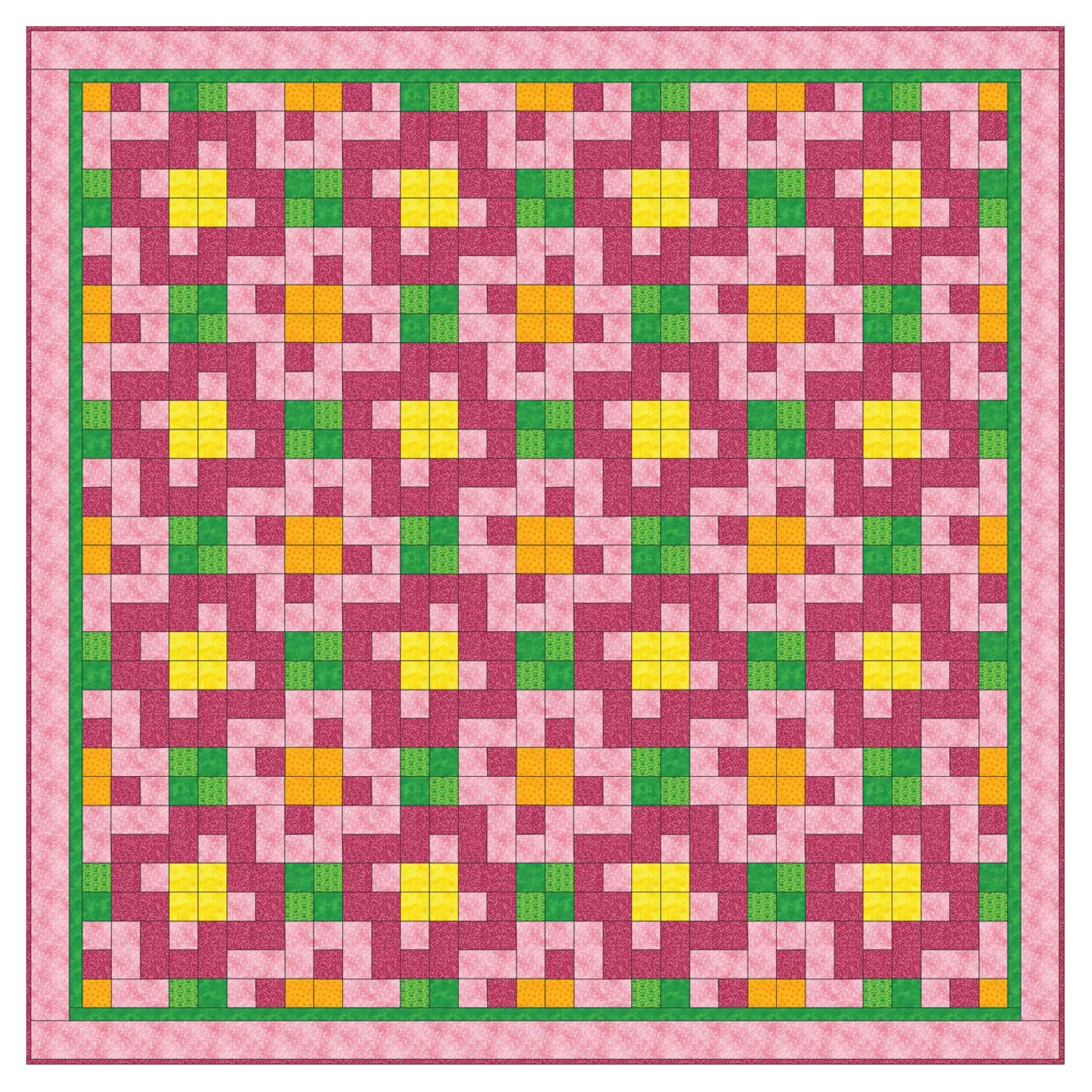Studio Double Pink Posies Quilt Pattern