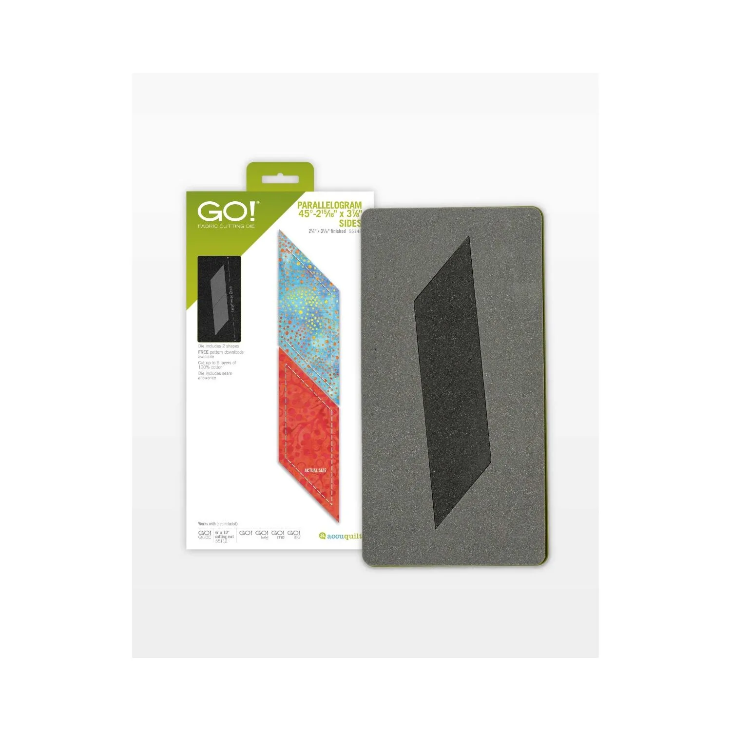 GO! Parallelogram 45Â°-2 15/16 x 3 7/8 Sides (2 1/4 x 3 3/16 Finished) Die