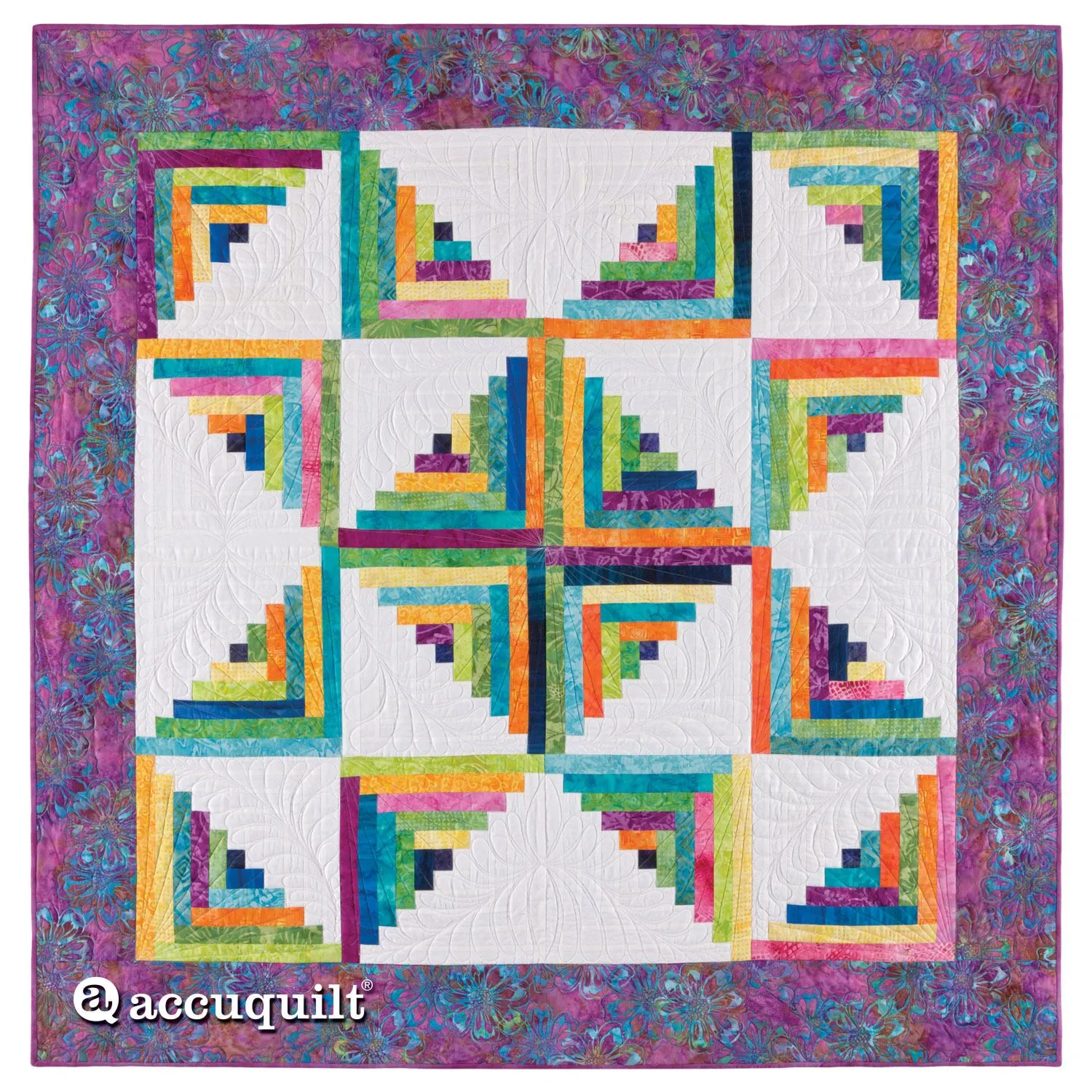 GO! Scrappy Star Log Cabin Quilt Pattern - AccuQuilt