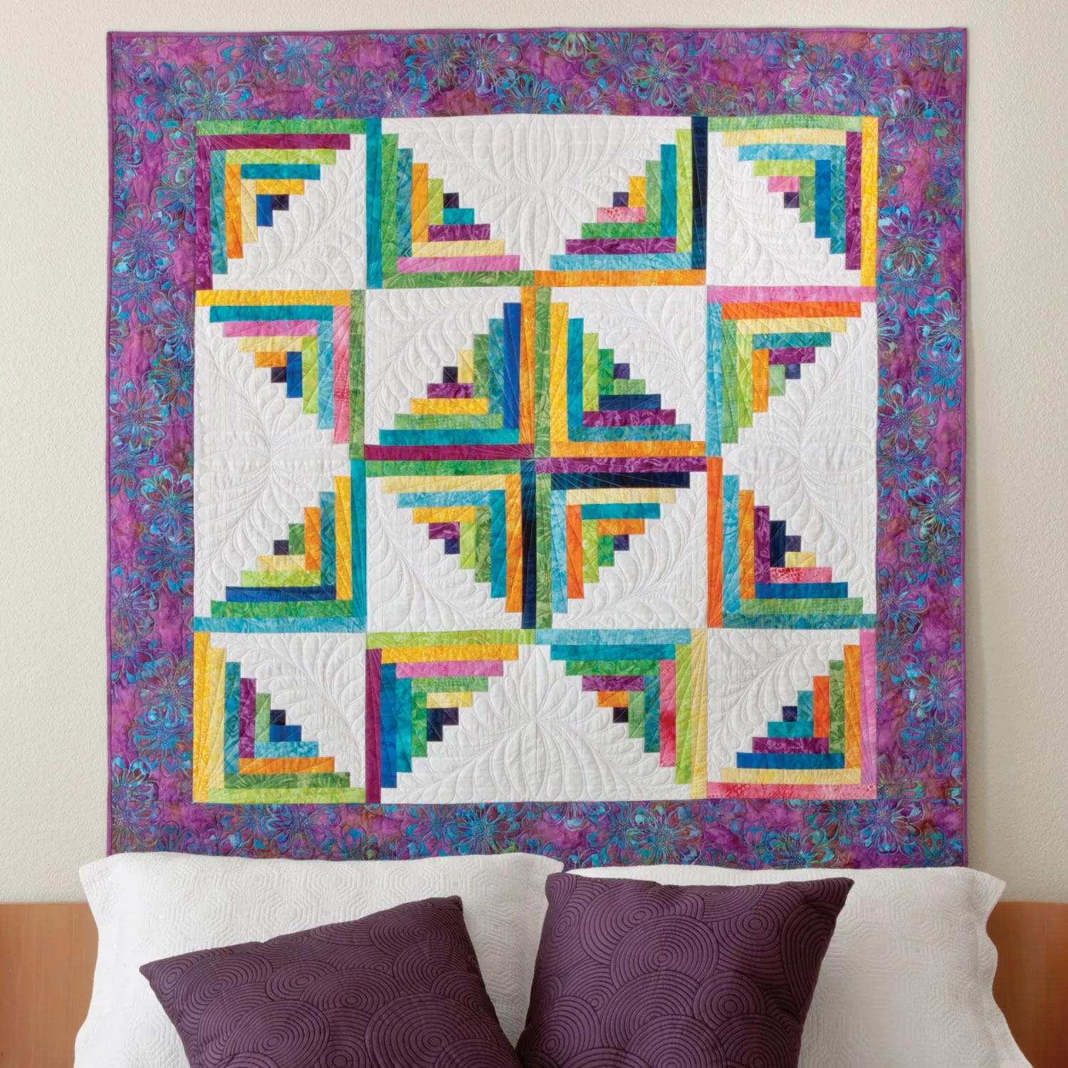 GO! Scrappy Star Log Cabin Quilt Pattern - AccuQuilt